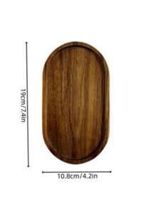 1 件木制托盘实木椭圆形盘子，用于食物、面包、早餐、甜点、钥匙和咖啡、茶、小吃 - 派对托盘、厨房、圣诞礼物 - 咖啡棕 - 查看 6