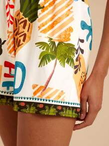 Travachic 女士热带印花梭织抹胸连体衣，女士夏季服装，夏季服装，科切拉音乐节，女士节日服装