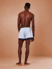 SUMWON Premium Athletic Beach Shorts With Contrast Band Trim Lightweight Summer Pool Shorts Comfortable Athletic Water Sports Swim Trunks With Elastic Drawstring - Blue - View 5