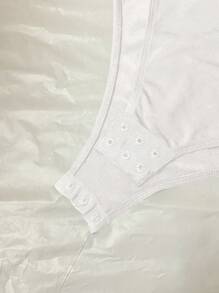 SHEIN Mono de maternidad de color liso y corte ajustado - Blanco - Ver 5
