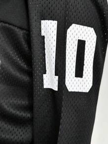 Matching Mom & Sis Young Girls' Casual All-Match Versatile Street Fashion Vintage Mixture Sporty Black & White Ribbed V-Neck Raglan Oversized T-Shirt, Suitable For Street Wear,Holiday,Summer,Travel - Multicolor - View 5