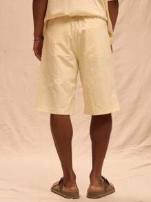 Musero Elasticated Utility Pocket Detail Cargo Shorts Spring Summer - Beige - View 4