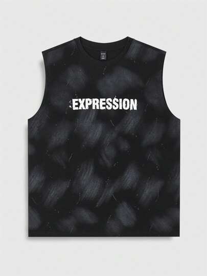 Street Life Camiseta de tirantes casual de hombre con estampado gráfico de texto en inglés