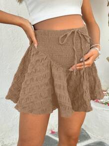 SHEIN 孕妇纯色短裤，夏季时尚