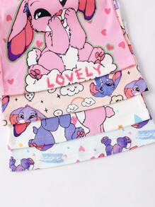 4pcs Young Girl Cute Floral Heart Star Print Camisole Underwear Set Mother Day Gift Graduation Gift Summer Clothes - Multicolor - View 3