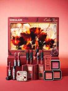 SHEGLAM Ember Rose Collection Valentinstagsgeschenk Rosa Lipgloss Rosa Rouge Lippenstift Lidschatten Make-Up-Set Rote Make-Up-Kollektion Abschluss Geburtstag Urlaub Sommer Herbst Autumn Y2K Schick Mode Damen Marke Make-Up Kosmetik SchöNheit Party Strand Reise Camping DraußEn Schule Campus Ausflug Festivals Dekoration Geschenk PräSent Rose MäDchen Cosplay Beste Farbe Charme AtmosphäRe