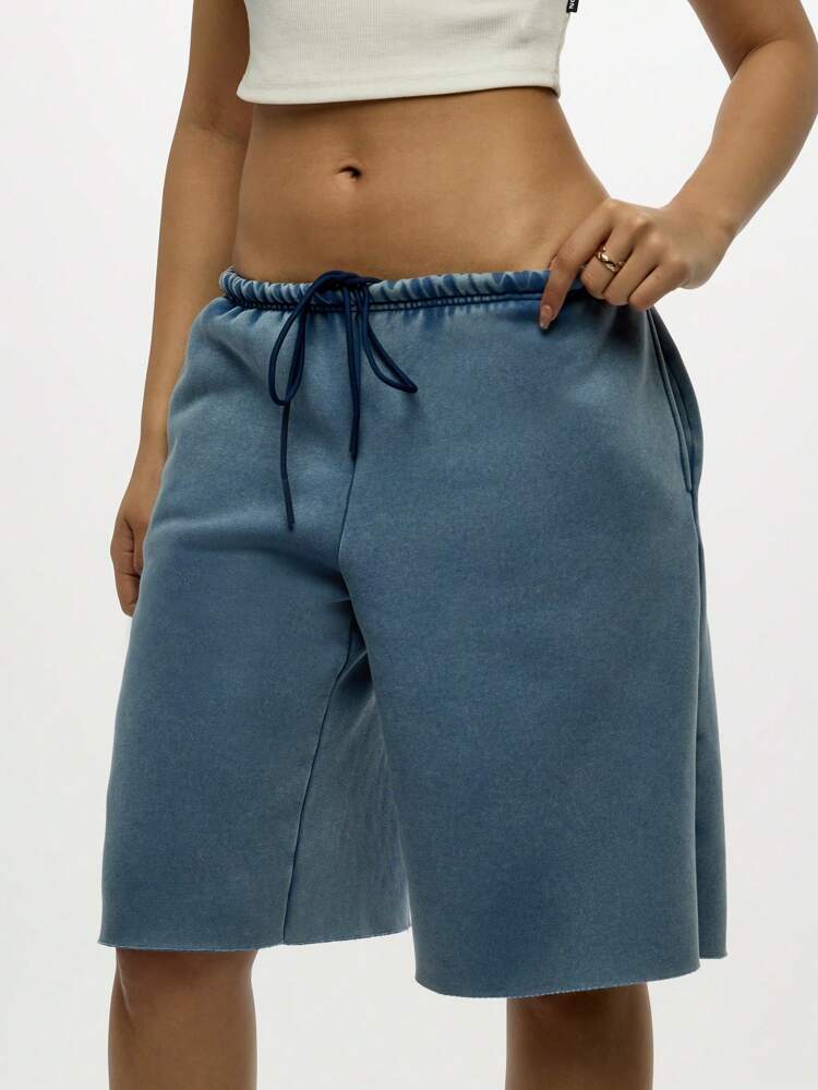 SUMWON WOMEN Bermudas vaqueras hasta la rodilla con cordón ajustable