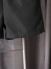 SHEIN Young Boy Casual Letter Applique Contrast Trim Vest + Solid Color Shirt + Shorts 3pcs/Set