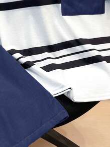 SHEIN Tween Boy Striped Short Sleeve T-Shirt And Shorts Set