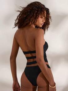 Opulessa Damen Sommer Boho Urlaub Strand Urlaub Outfits Kontrastfarbe Patchwork Strick Slip Kleid, Cut Out