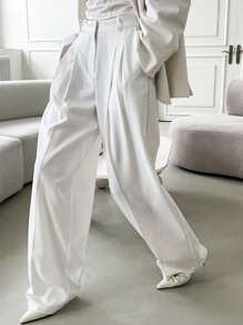 DAZY Women's White Loose Wide Leg Pants