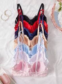 Snug Zone 7 pièces/Set de sous-vêtements et lingerie sexy en dentelle pour femme, soutien-gorge au style simple et fin