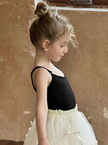 DAZY Young Girl Simple Solid Backless Camisole, Summer - Black - View 6