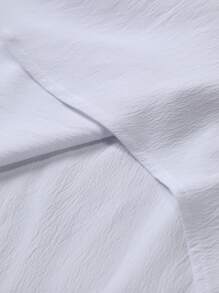 Manfinity Homme Men's Summer Casual Minimalist Textured Button Front Sleeveless Shirt Men Sleeveless Shirts Men Sleeveless Shirts Men Sleeveless Shirts No Sleeve Shirt Men - White - View 4