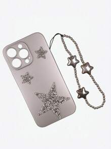 ROMWE Grunge Punk 1 件 3D 水钻星星闪亮手机壳，适用于 Apple 11/12/13/14/15 Pro Max - 彩色 - 查看 3