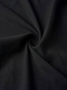 Elenzga Plus Size Women's New Asymmetric Waist Flared Knit Pants, Black, Loose And Elegant For Commuting Fall Cloth For Women