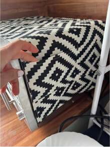 1 pièce de housse universelle en tissu géométrique noir et blanc, housse anti-poussière pour réfrigérateur, résistante aux ménages et aux graisses, pour machine à laver, four à micro-ondes, réfrigérateur, accessoires de cuisine, sac de rangement et de finition, housse anti-poussière pour machine à laver et réfrigérateur, décoration d'intérieur