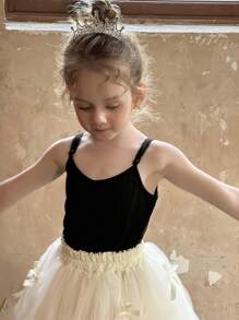 DAZY Young Girl Simple Solid Backless Camisole, Summer - Black - View 8