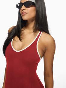 MISSGUIDED 运动性能连体衣超舒适交叉后背紧身衣健身舞蹈训练服瑜伽跑步锻炼紧身衣春夏运动