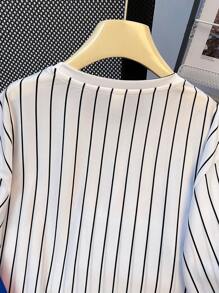 SHEIN Conjunto de camiseta de manga corta y pantalones cortos para adolescentes, ideal para el Día de San Valentín, de uso casual, deportivo, con estilo minimalista, práctico, suave y cómodo, adecuado para uso diario, escuela, viajes y deportes - azul real - Ver 5