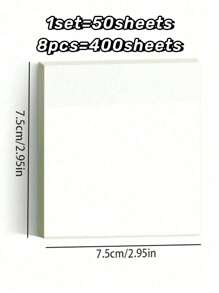 SHEIN 4 paquetes (200 hojas) de notas adhesivas transparentes, blocs de notas autoadhesivas con lengüeta, fáciles de usar como marcador para volver al colegio