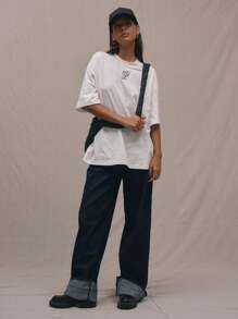 MUSERA Logo Crew Neck Oversized T-Shirt Casual Vacation Everyday Oversized Airport Fall Back To School Autumn Winter Christmas Christmas,Elegant