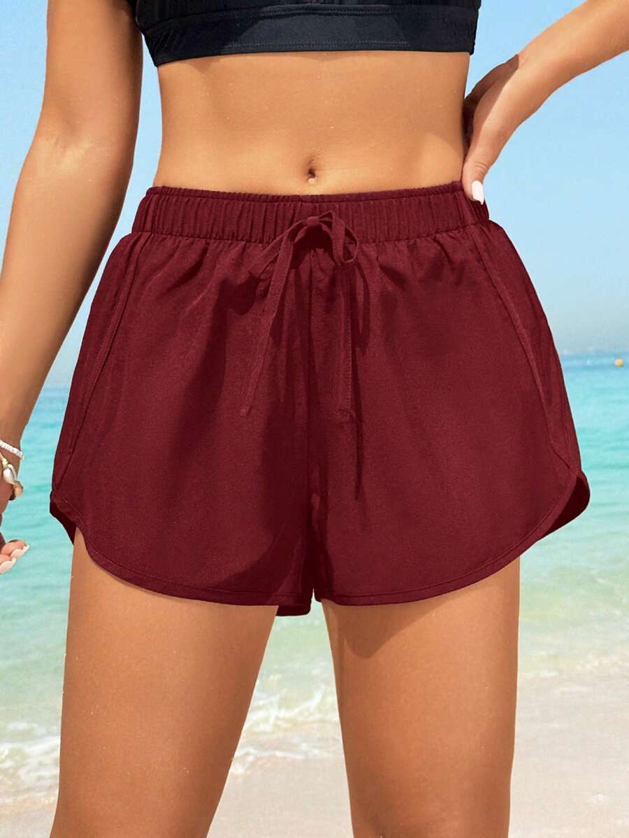 Swim SPRTY Bottom de bikini de unicolor para vacaciones/playa - Burdeos - Ver 1