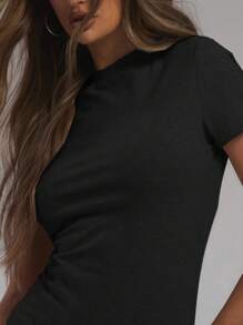 MUSERA Camiseta ajustada de manga corta de jersey suave, casual para el verano, la primavera, de vacaciones, para el aeropuerto