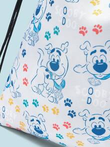 SCOOBY-DOO X SHEIN Cartoon Dog Pattern Drawstring Bag, Drawstring Backpack For Sports, Fitness, Travel, Swimming, Beach, Gym Workout Pack, Unisex For Men, Women, Girls, Boys, Fitness Accessories