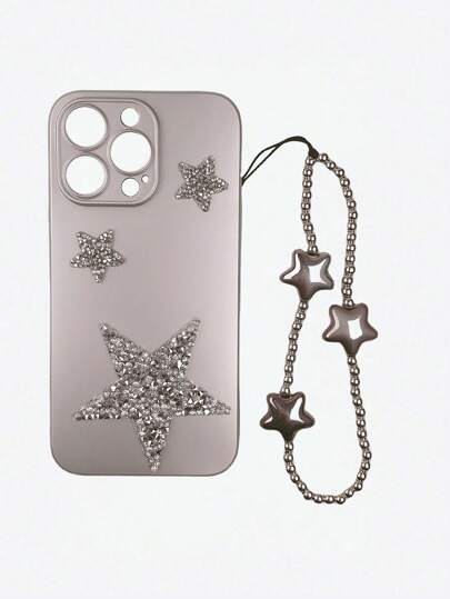Grunge Punk 1pc 3D Rhinestone Star Bling Glitter Phone Case, Compatible With IPhone Apple 11/12/13/14/15 Pro Max