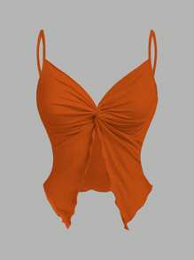 SHEIN MOD 3 Set Multicolor Women's Twist Front Crisscross Sleeveless Top,Cute Tops, - Multicolor - View 8