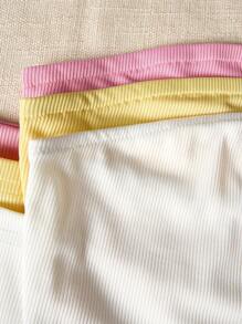 SHEIN Unity 3件套露肩短上衣，百搭又简约 - 黃色 - 查看 6