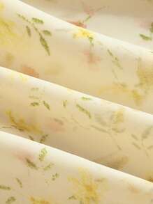 SHEIN MOD Plus Size Women Summer Ditsy Floral Midi Dress, Elegant Dress,Cruise Women Outfits,Dresses Graduation,Kentucky Derby Dress,Hawaii Women Outfits,Rave Outfits,Music Festival Outfits,Flowy Women Dresses,Easter Dress,Derby Dress,Yellow Dress,Summer Dresses For Women,Graduation Dresses - Apricot - View 6