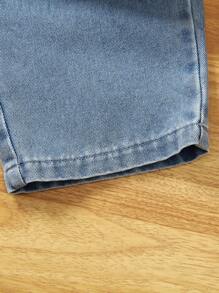 Young Boy Casual Comfortable Denim Pants, Versatile Fashion, Suitable For School And Outings, Suitable For Spring, Summer, Autumn, And Winter - Blue - View 6