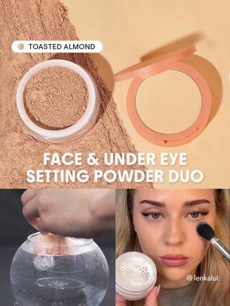 Duo De Poudres Fixatrices Pour Le Visage Et Le Dessous Des Yeux Insta-Ready-Poudre Fixatrice Libre éClaircissante 2 En 1 Aux Amandes GrilléEs Poudre Mate Sans Pores Waterproof Maquillage Pour Le Visage Poudre D'Hiver De NoëL Marque Beauté Visage Maquillage CosméTique Pour Femmes Filles Parfait Pour Hiver IdéAl Pour Y2K ÉLéGant Mode Adapté Pour Anniversaire Xmas Cadeau FêTe PrêT Meilleure Couleur
