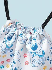 SCOOBY-DOO X SHEIN Cartoon Dog Pattern Drawstring Bag, Drawstring Backpack For Sports, Fitness, Travel, Swimming, Beach, Gym Workout Pack, Unisex For Men, Women, Girls, Boys, Fitness Accessories