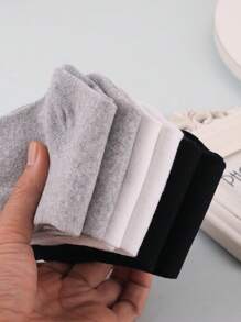 Women's Comfortable Soft Mid-Calf Socks, Everyday Wear - Black and White - View 3