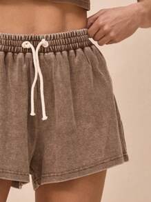 MUSERA Drawstring Waist Ribbed Washed Relaxed Fit Shorts Street Style Summer Tops 90s Airport Vacation The Book Shop Christmas