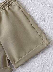 SHEIN Playful Pals 2 pièces/Ensemble Chemise à manches courtes et short mignons avec motif de dessin animé pour bébés garçons, léger pour l'été - Multicolore - Voir 4