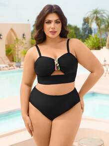 Swim Lushoire Set de costume de baie pentru femei de mărime mare pentru agrement și stațiune - Multicolor - Vizualizare 3