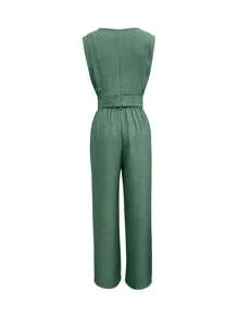 INAWLY Conjunto de dos piezas de camiseta y pantalones de unicolor para mujer, informal para primavera/verano