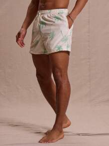 Musero Palm Tree Print Swim Shorts Spring Summer Vacation Easter Streetstyle - Multicolor - View 3