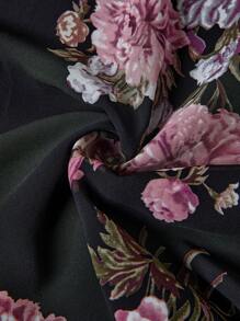 Gownix SEHIN Ellevyn 女款黑色优雅日常浪漫花卉印花雪纺 A 字裙，适合春夏季外出或度假 - 彩色 - 查看 7