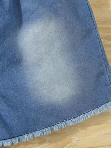 2 Stücke/Set Mädchen Mode geripptes Trägershirt, Denim Shorts mit Gürtel, für Frühling/Sommer - Verschiedenfarbig - Übersicht 6