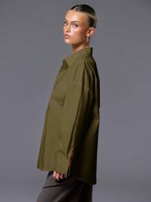 MUSERA Camisa grande con botones estilo "old money" para vacaciones de primavera, aeropuerto, vacaciones en la playa