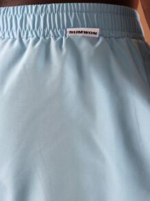 SUMWON Versatile Summer Beach Swimming Trunks Elastic Waistband Leisure Sports Athletic Water Activity Pool Party Vacation Men'S Mid-Length Regular Fit Pull-On Breathable Beach Shorts - Blue - View 8