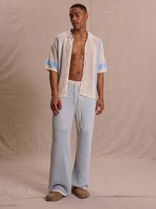 Musero Lightweight Patterned Knit Short Sleeve Shirt Only Spring Summer Vacation Easter Streetstyle - Multicolor - View 5