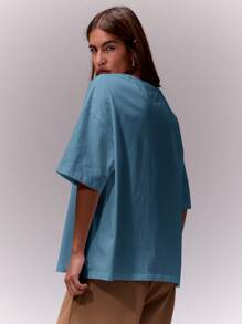 MUSERA Weicher, Oversized Rundhals T-Shirt Unisex für Flughafen, Urlaub, Herbst, Rückkehr zur Schule, Herbst und Winter