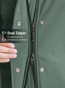 In My Nature Women's Hooded Fleece Mid-Length Windbreaker Keep Warm