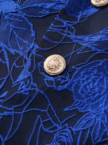 Manfinity Mode 男士派对图案马甲 - 藍色 - 查看 5